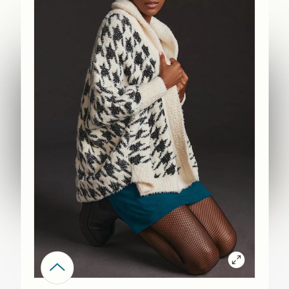 By Anthropologie Houndstooth Cardigan Sweater